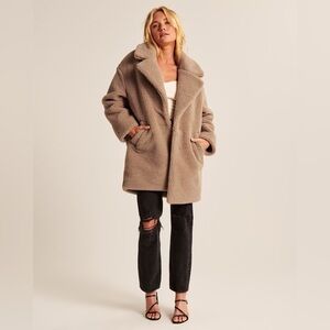 Abercrombie & Fitch Sherpa Teddy Trench Coat Jacket